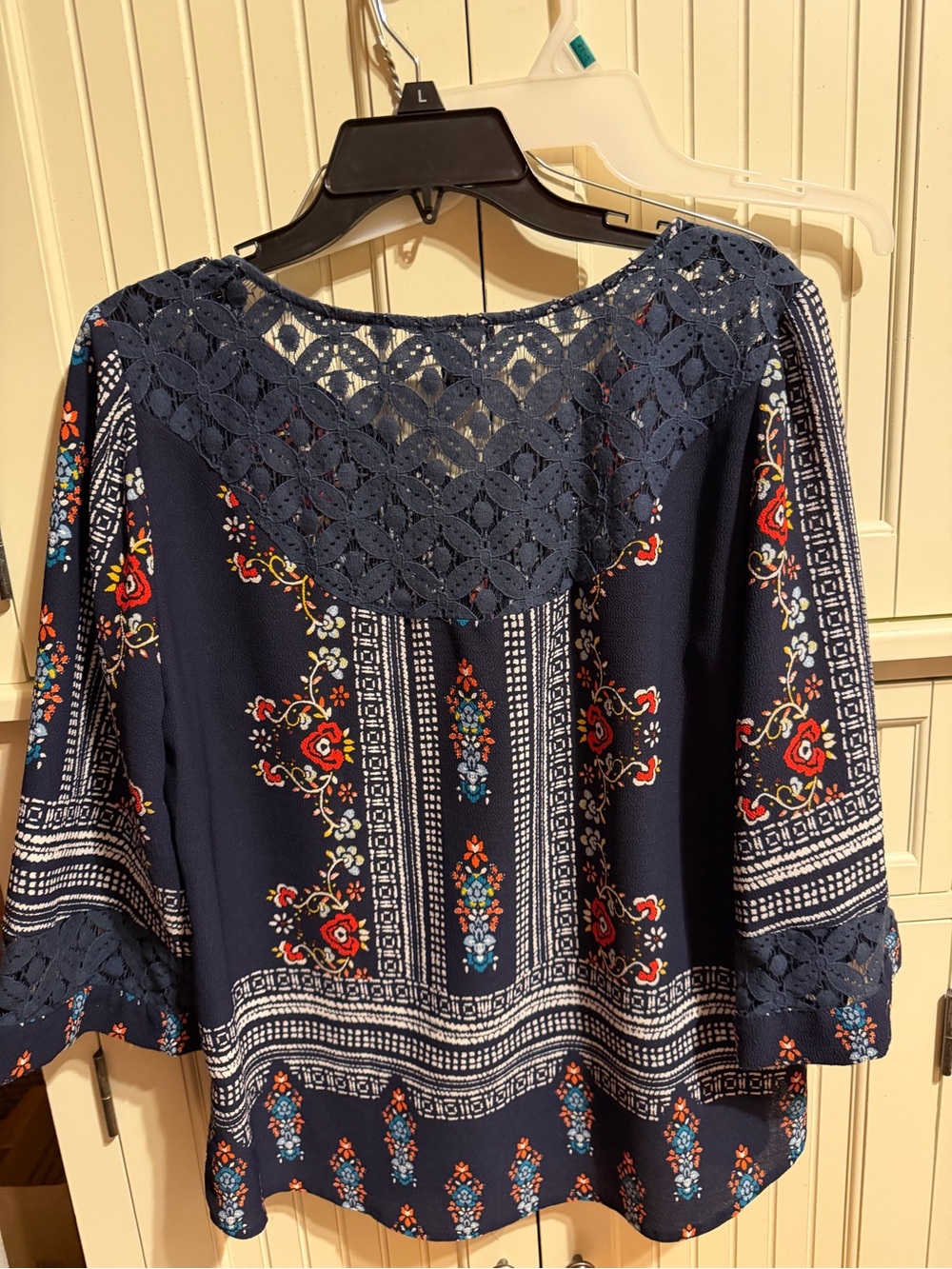 new directions Navy Floral Lace-Trim Tunic - Picture 2 of 3